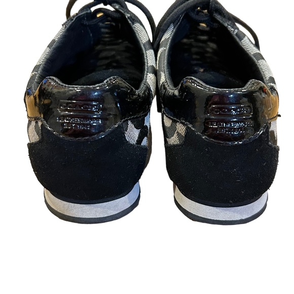 Coach Kathleen Gray Black Logo Sneakers 7.5 - Picture 2 of 9